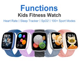 CATGIFF Smartwatch Children, Fitness Tracker 100+ Sports Modes, 1.75 Inch Fitness Watch with Pedometer, Heart Rate Monitor, SpO2 Stress Sleep Monitor, Alarm Clock, Children's Gifts for Boys Girls 5-16