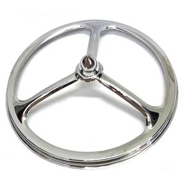 Chrome Tri Bar w Short Spike 7" Headlight Ring Cover for Motorcycle Head Light
