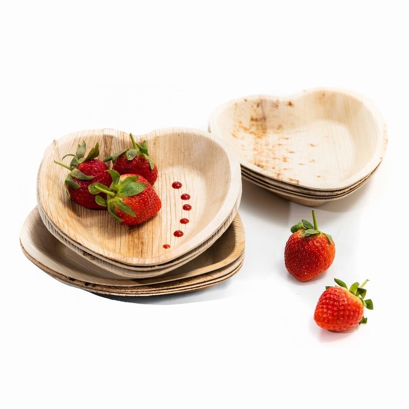ECO Leaf | 16cm Heart Shape 25 Pack | Disposable