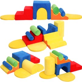 CYacan 8-Piece Foam Climbing Blocks for Toddlers 1-3,PU Toddler Climbing Toys Indoor,Soft Play Climbing for Toddlers,Baby Toddler Kids Foam Climbing Blocks,Foam Soft Play Set,Foam Play Gym