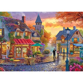 Chalzidar Jigsaw Puzzles for Adults 1000 Pieces, Interlock Perfectly Letter on Back No Dust, 1:1 Poster, Home Decor Birthday Party Gift Toy for Men Women Elders Seniors (The Streets of Autumn)