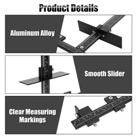 Cabinet Hardware Jig, Aluminum Alloy Cabinet Handle Jig Hardware Template Tool Punch Locator Drill for Installation of Handles Pulls Knobs on Doors and Drawer