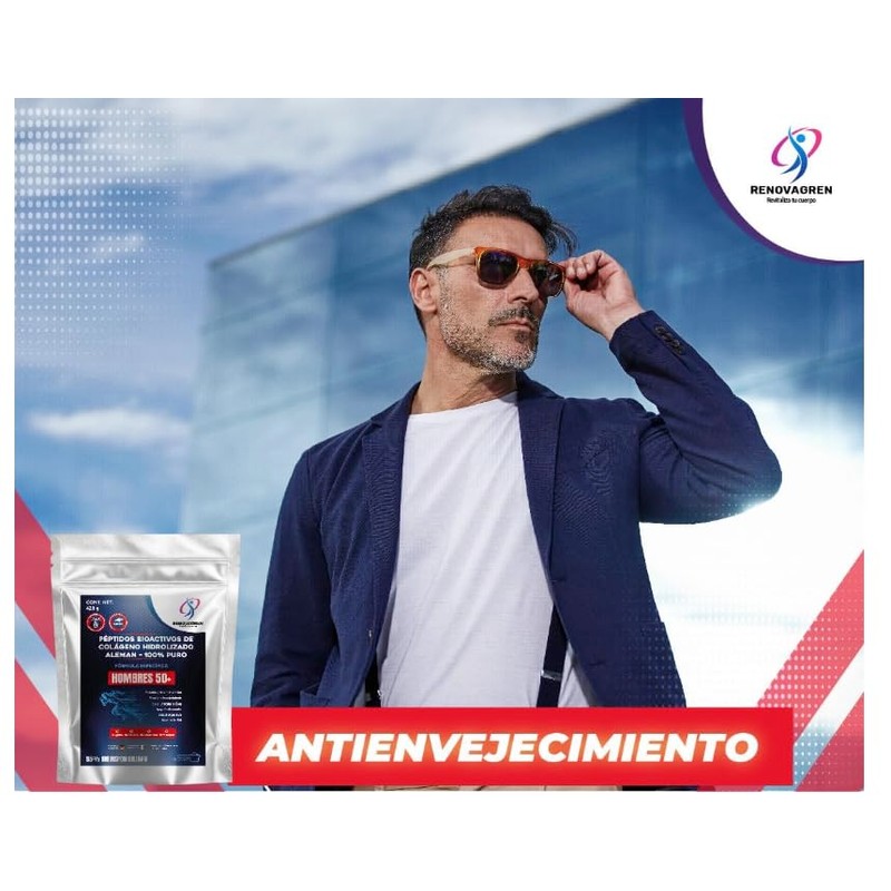 Péptidos Colágeno Hidrolizado Hombre Años 800g Fórmula Alemana Antienvejecimiento 100