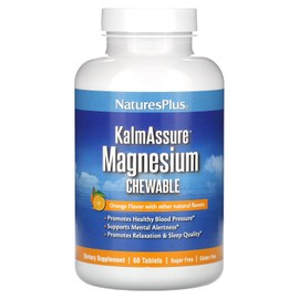 NaturesPlus KalmAssure Magnesium Chewable, Orange - 60 Tablets - Promotes Relaxation & Mental Alertness - Non-GMO, Sugar Free & Gluten Free - 60 Servings
