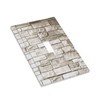 Nijuodnijir Decorative Light Switch Cover Natural Beige Stone Brick Texture