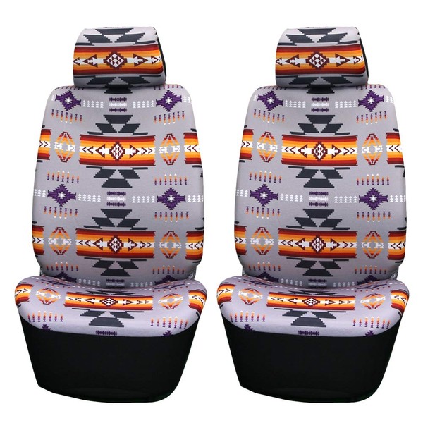 Nu Trendz Southwest Design/Navajo Print Car Seat Cover Set (Grey)