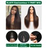 KLAIYI Ombre Brown V Part Wig Yaki Straight Human Hair
