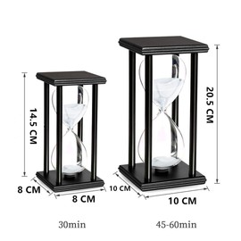 Hourglass Timer for 30 Min Sandglass Timer 30 Minutes Decoration for Children Room Birthday Tea Coffee Table Book Shelf School Game Ornament Wooden Frame Sand Timer Clock White