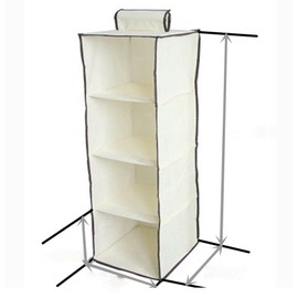 4 POCKETS GARMENTS CLOTH STORAGE HANGER SHELVES WARDROBE SHOES ORGANISER (4)