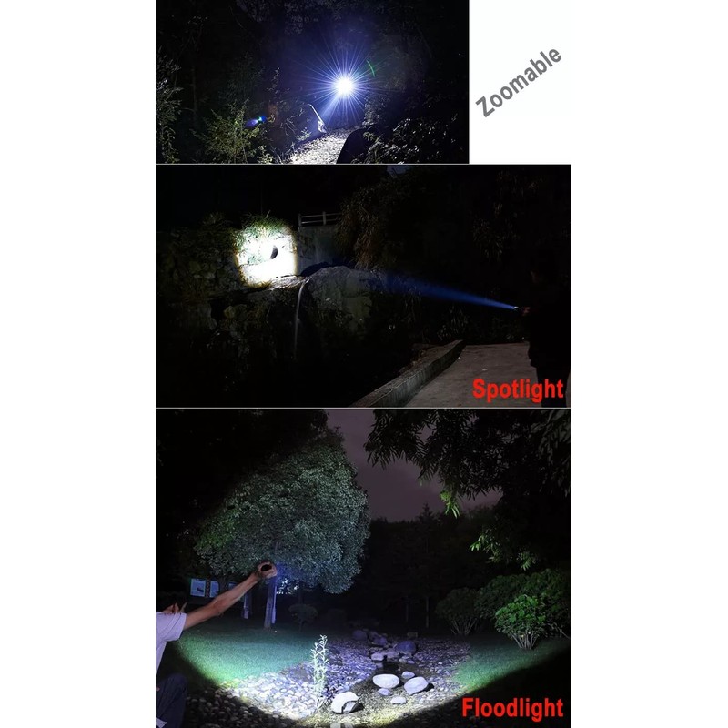 LED Zoom Torch, Super Bright High Lumen Tactical Torch, Hand