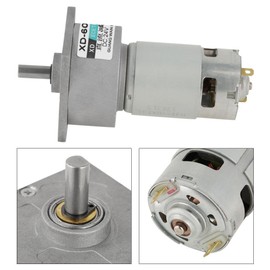 DC Motor, 12 V / 24 V Micro Motor Metal Gear Motor Adjustable Speed 10-600 rpm 35 W CW/CCW Motor with Low Speed (24 V 100 rpm)