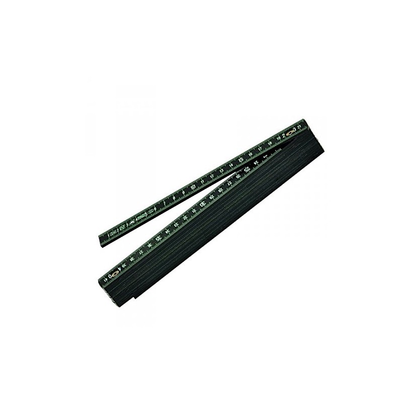 Metrica 18030 Fiberglas folding rule 2m black