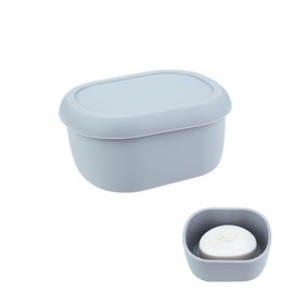 Envase de jabón de viaje, funda de jabón de viaje, funda de champú con capa de drenaje, soporte portátil para jabón de barra para viajes (gris)