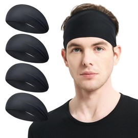 MARKEEP Running Headbands for Men（4 or 6 Pack, Mens Stretchy Headband for Football,Cycling,Basketball,Yoga,Fitness Workout Unisex Quick-Dry Sweatband