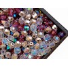 600 pcs Silver-Purple Mix of Faceted Fire Polished Czech Glass