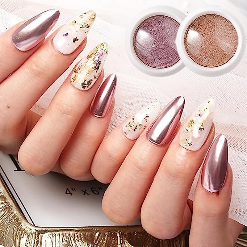 WUSJCOF 6pcs Nail Powder, Spiegel Effekt Chrome Pigmente für Nagelkunst