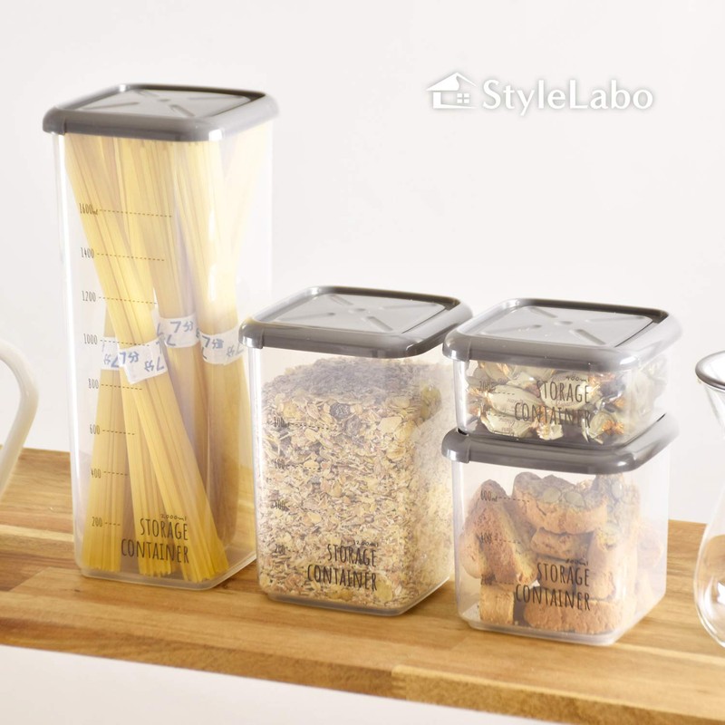 Wahei Freiz AME-7193 Storage Container, Set of 4, Food and