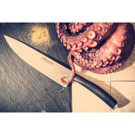 Arcos Chef Knife 8 Inch Stainless Steel. Cooking Knife to Cut and Peel Small Food. Ergonomic Polyoxymethylene Black Handle. Series Tango