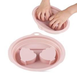 Silicone Hand Soaking Bowl for Nail Art & Manicures – Foldable, Dual Hand Spa Basin – Cuticle Softener, Dead Skin Removal & Hand Care – Portable & Easy Storage