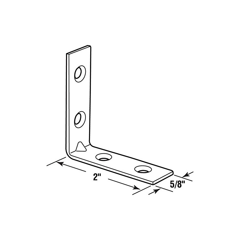 Prime-Line MP9221 Angle Corner, 2 In., Steel Construction, Zinc Plated,
