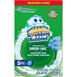 Scrubbing Bubbles Toilet Bowl Tablets 5 Count - Continuous Clean Drop In Discs