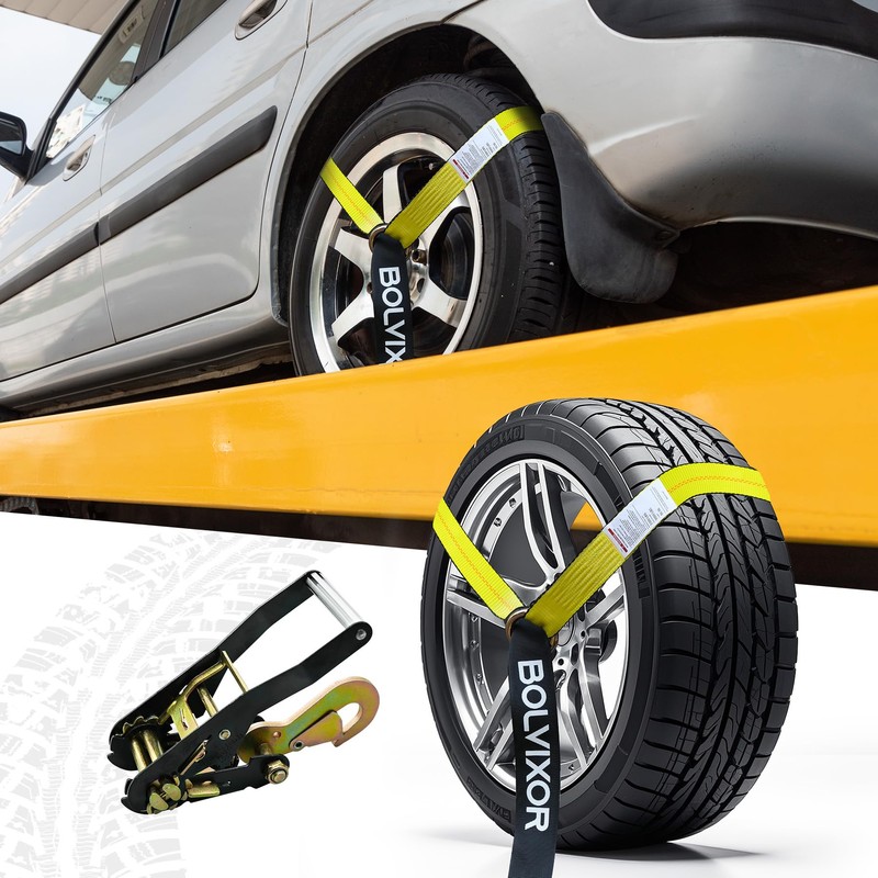 Bolvixor 4 Pack Car Tie Down Straps for Trailers -