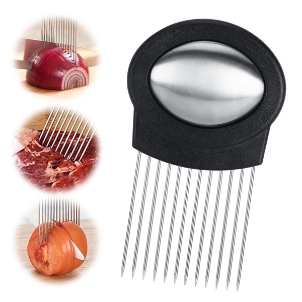 Zikenis Stainless Steel Cutter Holder for Onions, Cutting Aid Tool,