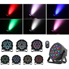 Kebert 36 LED DJ Stage Par Lights - Sound Activated RGB, 9 Modes, Remote & DMX Control - 8 Pack