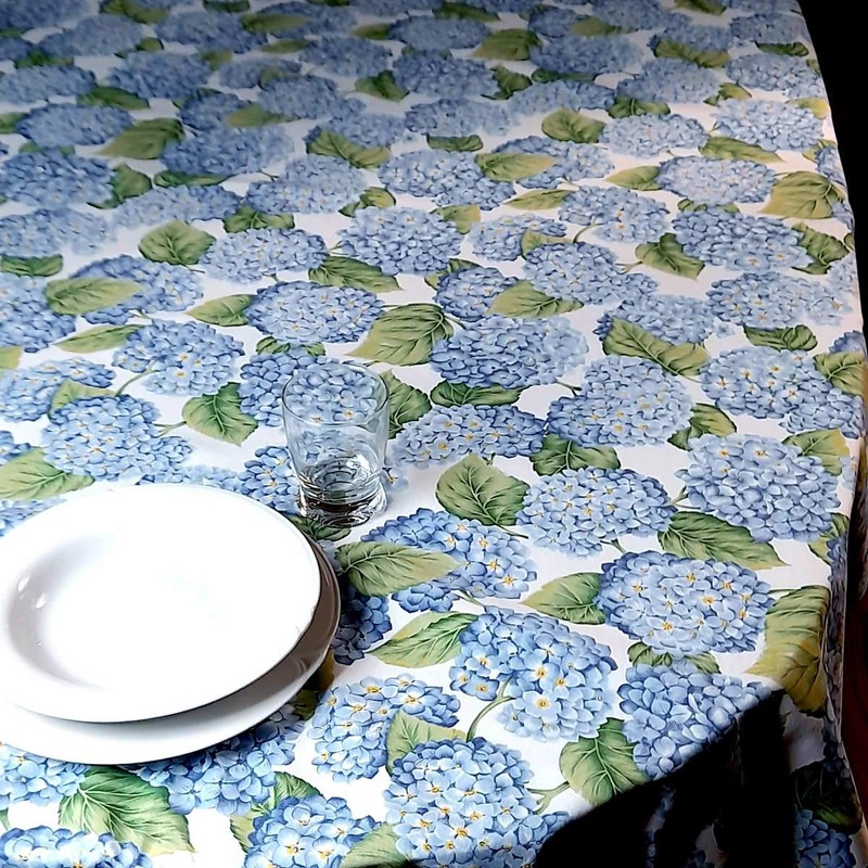 Manifattura Tessile Panama Tablecloth Print All Sizes - Celestial Hydrangea