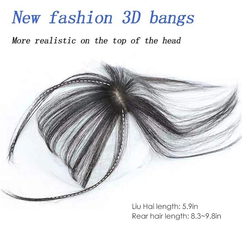 Invisible Human Hair Toppers For Women 3D Air Bangs Hair