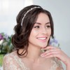 WINOMO Crystal Bridal Flower Leaves Crown Headband Tiara Headpiece, Silver,
