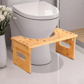 Bamboo Toilet Squat 8-inch, Foldable Toilet, Suitable for Adults in The Bathroom, with Anti Slip Layer Stool, can Improve Bathroom Posture and Comfort