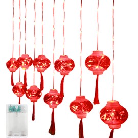 Chinese New Year Red Lantern Curtain Lights LED Spring Festival Fairy Light Street Festoon Light for Holidays Home Decor