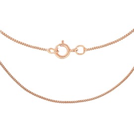 Carissima Gold Women's 9 ct Rose Gold 0.8 mm Diamond Cut Curb Chain Necklace of Length 46 cm/18 Inch