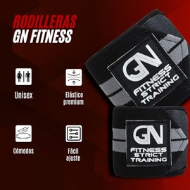 GN Fitness Set 3 en 1 Vendas para Rodilla Gym Muñequeras para Gym Straps para Gimnasio Pack de Vendas para Levantamiento de Pesas Wraps para Rodillas 