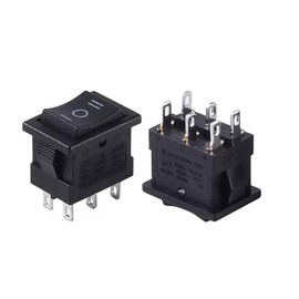 Switian 6 Pieces 6 Pin SPDT On-Off-On 3 Position Rocker Switch AC 6A/250V 10A/125V