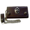 Biker Leather Wallet Model Skull Wallet Brown, brown