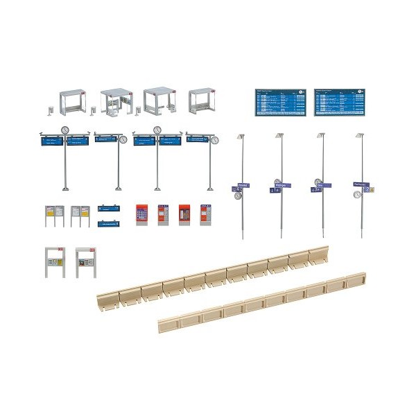 Faller 120240 Modern Waiting Box with Accessories, 18.6 x 5.2