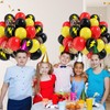 60pcs Black and Yellow Balloons 12inch with Black Print Red