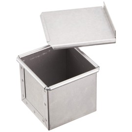 Endoshoji WSY1803 Professional Ulster Bread Mold with Lid, 3.0 inches (7.5 cm), Aluminum, Made in Japan, Silver