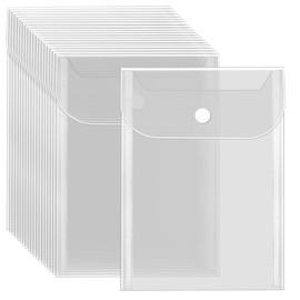 Vmiapxo 20 Pack Stamp and Die Storage Pockets, Reusable Small Plastic Envelopes Waterproof Sticker Organizer Receipt Holder Photo Storage Folders (5" x 7")