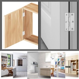 Pack of 20 Hinges Stainless Steel Door Hinge 55 x 34 mm Hinges Folding Hinges Small Piano Band Hinge 6 Holes with 120 Screws