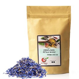 NY SPICE SHOP Cornflower Petals – 1 Ounce Whole Cornflower Petals – Blue Cornflower Petals – Natural Dried Cornflower Petals – Pure Herbal Flower – Used for Homemade Lattes, Gifts, Crafts & Tea