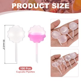 PATIKIL Cupcakes Pipettes, 100 Pcs 4ml Disposable Plastic Dessert Pipettes Strawberry Pipettes Squeeze Transfer Pipettes Droppers for Cupcakes Mini Cakes Desserts, Clear,