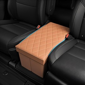 JIEREPU Seat Aisle Storage Box for Ford Explorer 6-Passenger Models – Organizer Rear Seats Passage – Foldable, Easy Installation, for Ford Explorer ST XLT Accessories 2020 to 2025 (Orange)