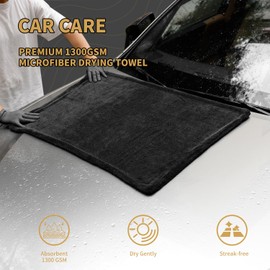 Car Drying Towel- 2 Pack 36" x 24" & 16" x 16",Double-Sided Car Care Extra-Large,Ultra-Absorbant Microfiber Drying Towel for Cars,Premium Double Twisted-Loop Microfiber Cleaning Cloth