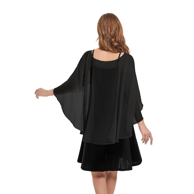 florynova Womens Chiffon Cape Shawls for Wedding Dresses Elegant Banquet