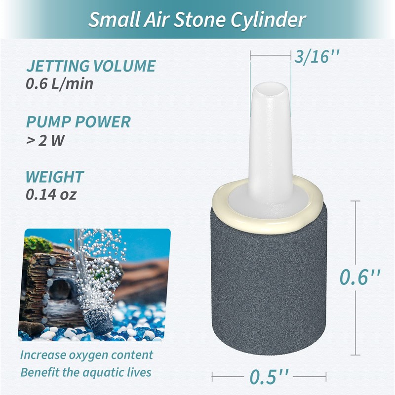 Pawfly Aquarium 0.6 Inch Air Stone Cylinder Bubble Diffuser Release