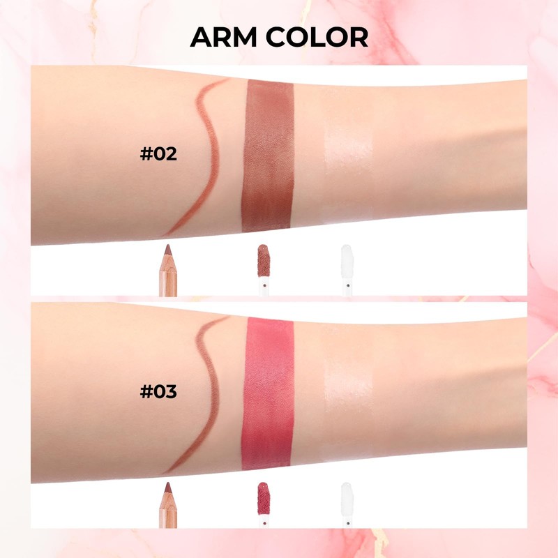 Prreal 3Pcs Lip Combo Set,Matte Liquid Lipstick+Shimmer Lip Oil+ Lip