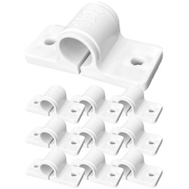 Kouei Kasei KFBS01-2100 Resin Saddle Band, 0.6 inch (16 mm), Pipe Fixing Fittings, Joints, Wiring, Cables, Fasteners, Walls, White, 10 Pieces